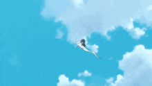 a group of cartoon characters are flying kites in the sky .