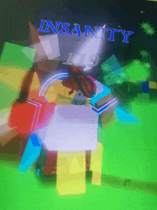 a video game screen shows a character with insanity 119 on the screen