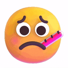 worried fluent emoji high temperature fever