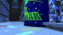 a store aisle with a buzz lightyear display