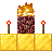 a pixel art drawing of a cake with candles on top of it .