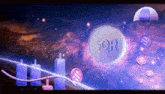 a coin with the word sqr on it is floating in space