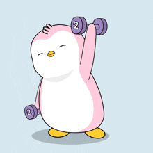 Doing Exercise Pudgy Penguins GIF