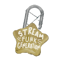a star shaped piece of wood with the words stream funk generation written on it