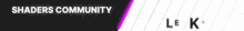 a banner for shaders community with a purple border