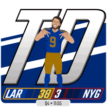 an illustration of a football player with the number 9 on his shirt