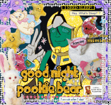 a collage of images with the words good night pookie bear