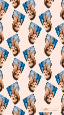 a pattern of women 's faces on a white background with the word patternator on the bottom