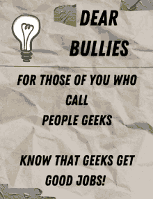 bullies dear bullies geek geeks geek quote