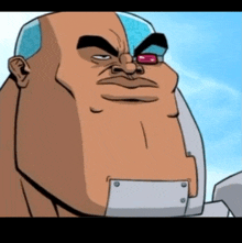 a close up of a cartoon character 's face with glasses on