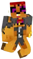 a minecraft character with a red hat and purple glasses