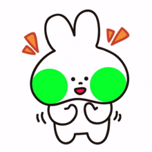 fluorescent white rabbit happy joy