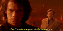 anakin skywalker and obi wan kenobi are standing next to each other in a scene from star wars : the force awakens .