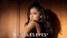Ariana Grande Grande Loves GIF - Ariana Grande Grande Loves Rolls Eyes GIFs