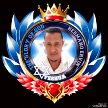 a picture of a man in a circle with the words " the glory of god " on it