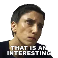 a woman says that is an interesting with a sticker on her face