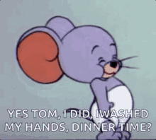 nodding tom and jerry i washed my hands