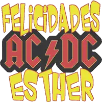 a sign that says felicidades ac / dc esther with a lightning bolt