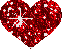Heart Glittery Sticker - Heart Glittery Red Glitter Stickers