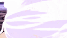 a cartoon drawing of a person 's face with a purple background