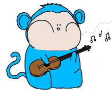monkey guitar serenade cute singing