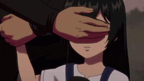 anime girl covering eyes