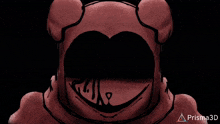 a drawing of a monster with a heart shaped mouth and a prisma3d logo in the corner