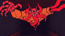 a cartoon of a woman screaming with a monster behind her