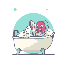 fish bath clean soap happy