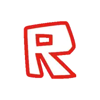 a red and white icon on a white background with a square in the middle