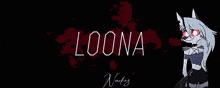 a cartoon of a wolf with wings and the name loona