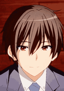 Anime Boy Embarrassed Smile GIF | GIFDB.com