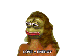 Love Equals Energy Sad Frog Sticker - Love Equals Energy Sad Frog Windy Stickers