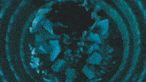 a blue background with a circle in the middle