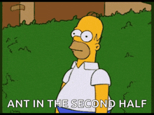 a cartoon of homer simpson with the words ant in the second half