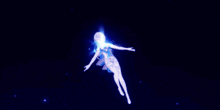 a blue background with a burst of light coming out of it