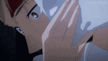 a close up of a person 's face with the words hdds sama visible