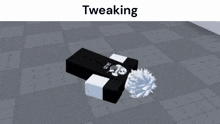 a black and white item with the word tweaking on top of it