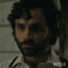a man with a beard says " i think so " in a netflix ad