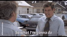 a man talking to another man with the words so what i 'm gonna do on the screen