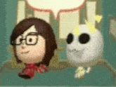 a woman and a ghost are sitting next to each other .