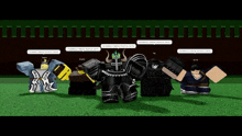 a group of roblox characters are posing for a picture and one of them has a crown on his head