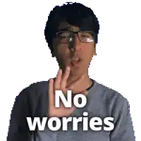 a man wearing glasses says no worries in a pixelated image