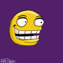 a drawing of a smiley face with a long tongue and the words zamnn written below it