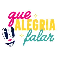 a logo that says que alegria falar on it