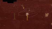 a video game with a green stick figure holding a sword and an orange stick figure with a crown