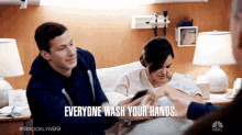 Everyone Wash Your Hands Jake Peralta GIF - Everyone Wash Your Hands Jake Peralta Andy Samberg GIFs