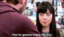 parks and rec april ludgate youre gonna make me cry you are gonna make me cry youre going to make me cry