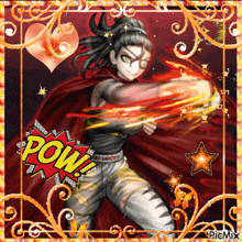 a picture of a superhero with the word pow on the bottom right