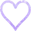 a purple heart on a white background with a purple border .